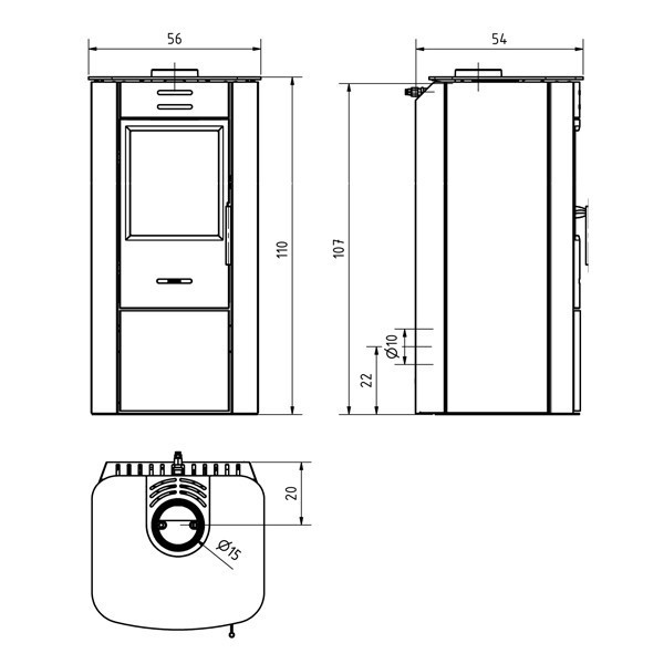 Koppe wasserführender Kaminofen Baro Aqua Stahl 8 KW Ofen Kamin Neu 